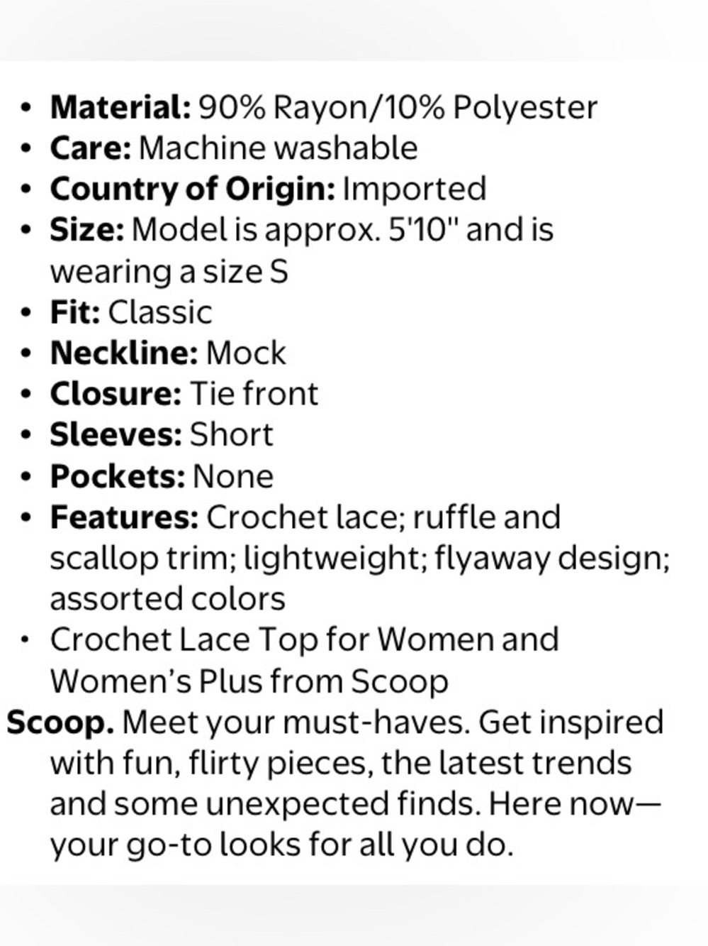 Scoop Crotchet Top - Picture 5 of 6